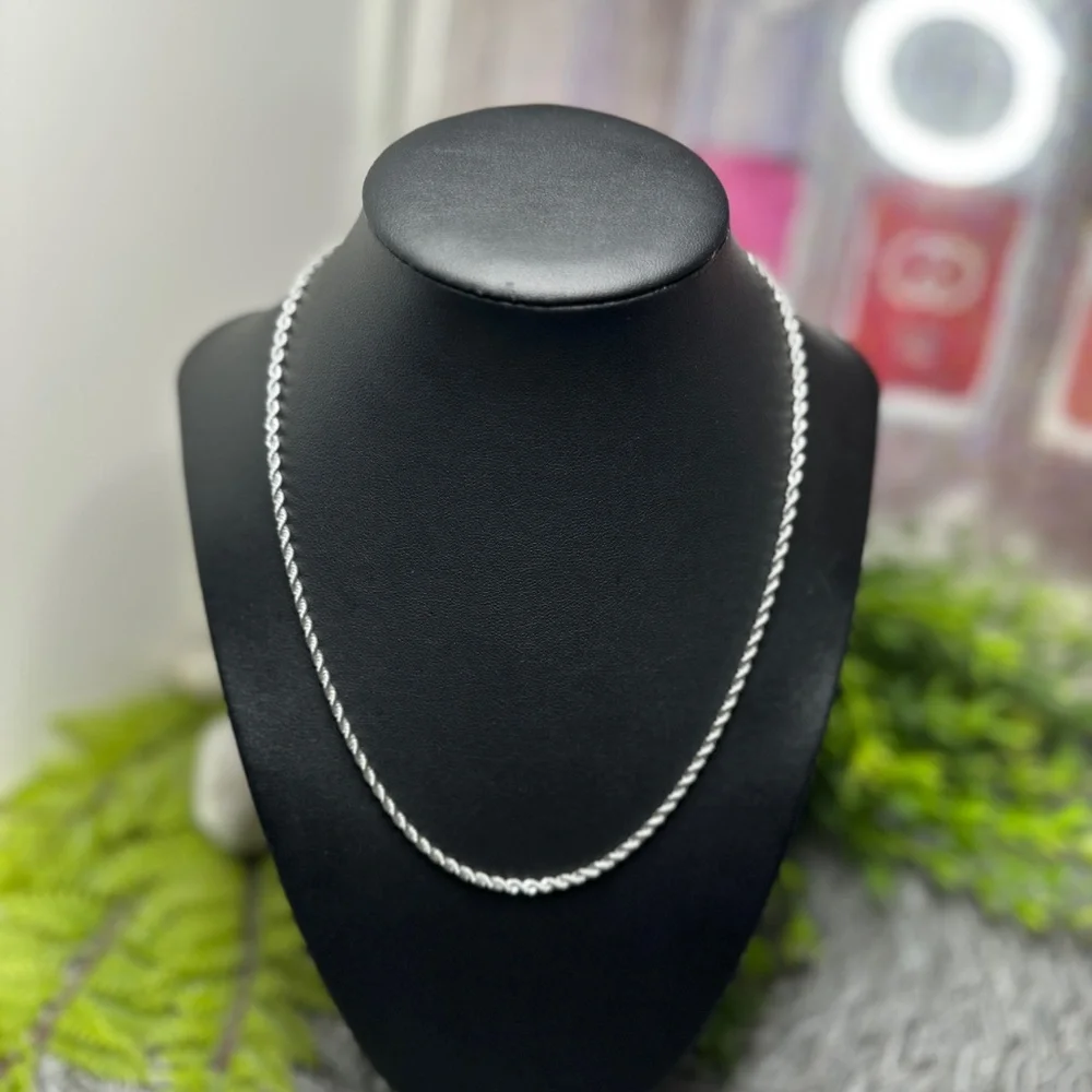 Rope chain Silver Necklace with Delicate Chain and Classic Design